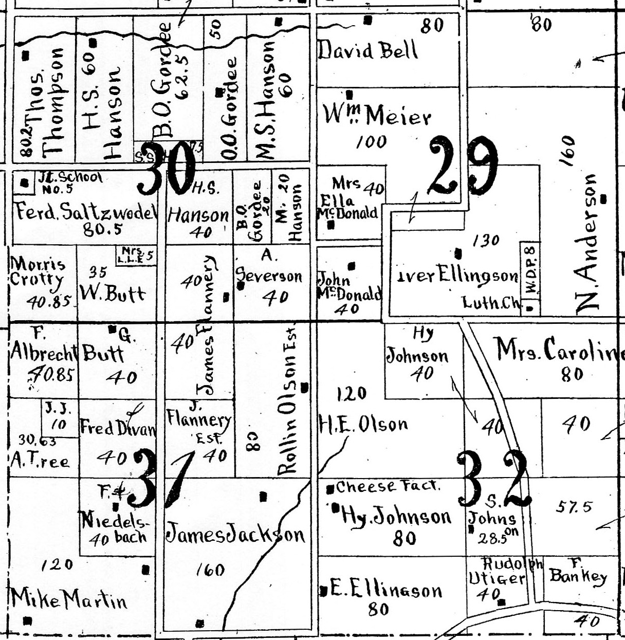 Jordan Township, Sections 29-32